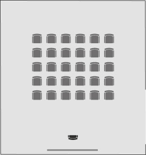 Stuhlreihen im Schulungsraum R09 im Ebbtron Solingen – optimale Bestuhlung für Vorträge, Präsentationen und große Firmenevents.